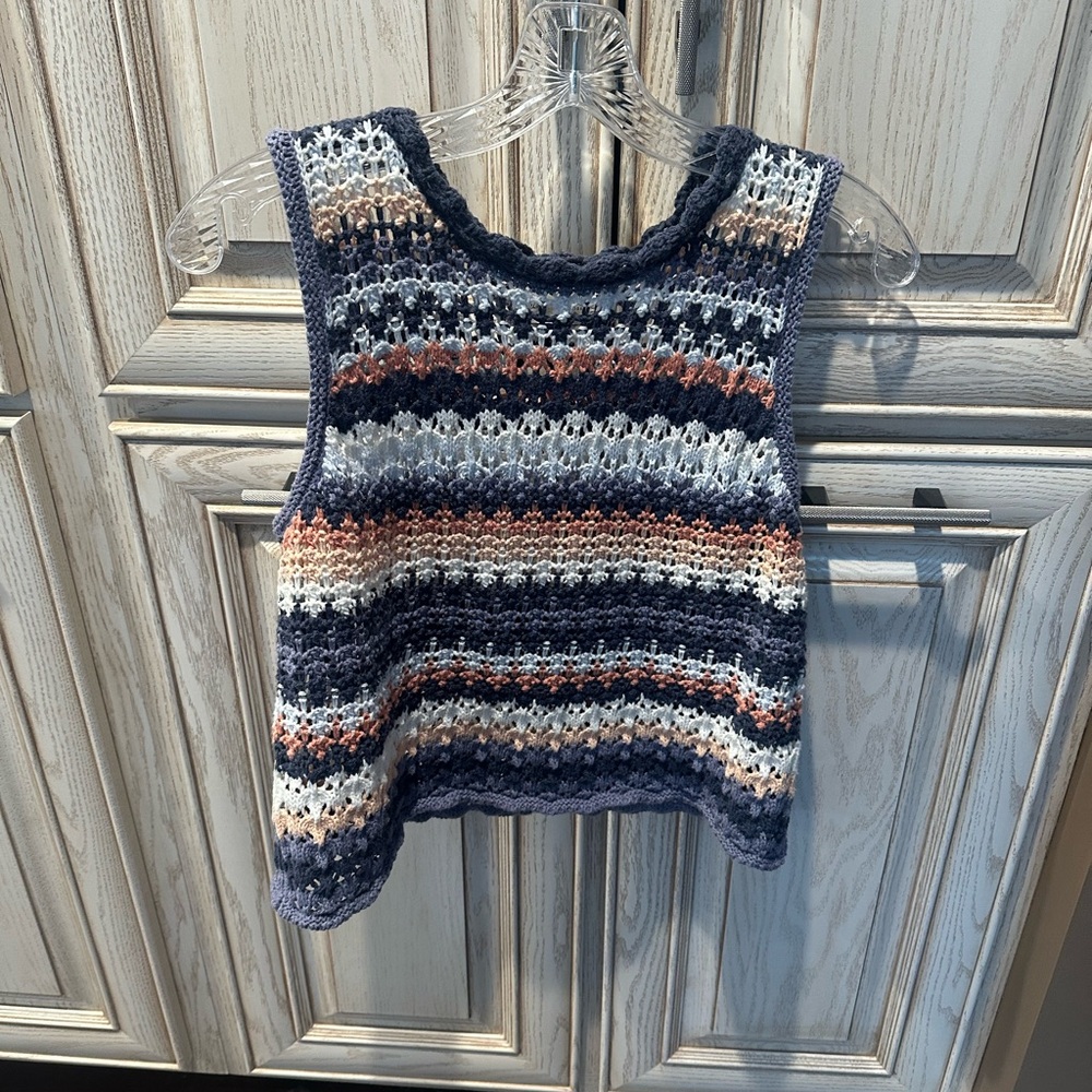 Universal Thread Open-Knit, Multicolor Striped Sw… - image 1